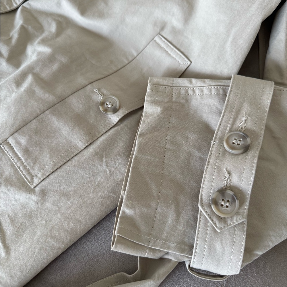 Topshop Longline Trench Coat In Stone View 4